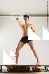 Man Adult Average Fight Underwear Asian