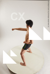 Man Adult Average Fight Underwear Asian