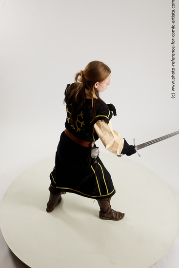 Woman Adult Average White Fighting with sword Standing poses Costumes