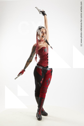 Woman Adult Athletic White Fighting with gun Standing poses Costumes