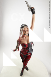 Woman Adult Athletic White Fighting with gun Standing poses Costumes