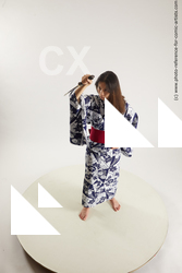 Woman Young Athletic Standing poses Asian Costumes