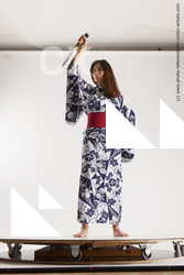 Woman Young Athletic Standing poses Asian Costumes