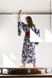 Woman Young Athletic Standing poses Asian Costumes