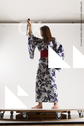 Woman Young Athletic Standing poses Asian Costumes