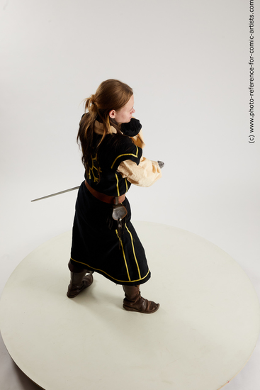 Woman Young Average White Fighting with sword Standing poses Costumes