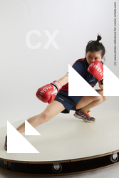 Woman Young Average Kneeling poses Sportswear Asian