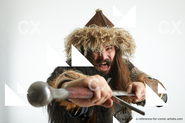 Man Adult Average White Fighting with sword Fight Costumes