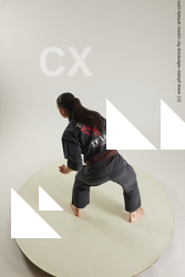 Woman Young Athletic White Martial art Standing poses Sportswear