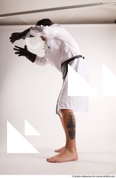 Man Adult Chubby White Fighting without gun Standing poses Coat