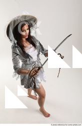 Woman Adult Athletic White Fighting with sword Standing poses Casual