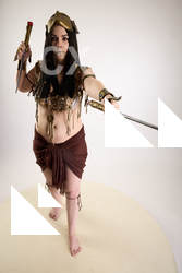 Moira Cosplay Ancksunamun Standing with Knifes 10