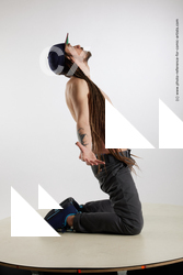 Man Adult Average White Facial expressions Kneeling poses Casual