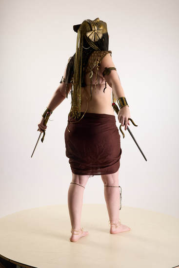 Woman Adult Chubby White Fighting with knife Standing poses Costumes