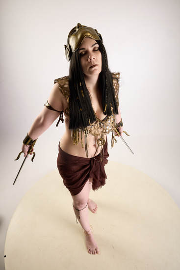 Woman Adult Chubby White Fighting with knife Standing poses Costumes