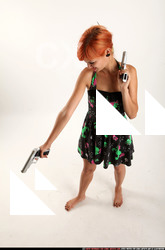 Woman Adult Average White Fighting with gun Standing poses Casual