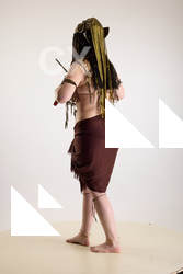 Woman Adult Chubby White Fighting with knife Standing poses Costumes