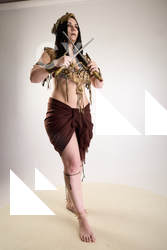 Woman Adult Chubby White Fighting with knife Standing poses Costumes