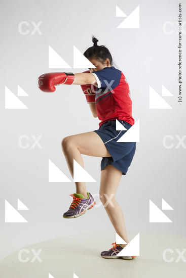 Woman Adult Average Kick fight Fight Sportswear Asian