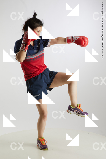 Woman Adult Average Kick fight Fight Sportswear Asian