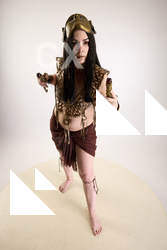 Moira Cosplay Ancksunamun Standing with Knifes 009