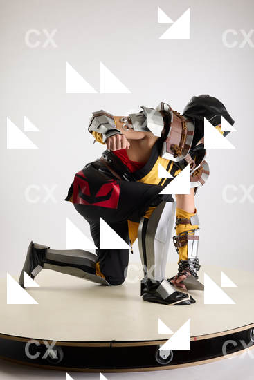 Man Adult Average White Fighting with knife Kneeling poses Costumes