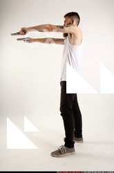 Man Adult Average White Fighting with gun Standing poses Casual