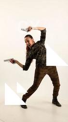 Jade-army-lean-back-shooting-pistols