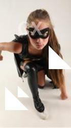 Naty BATGIRL KNEELING POSE