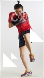 Asian Woman Box Poses Aera