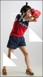 Asian Woman Box Poses Aera