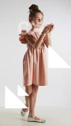 Standing little girl with bird Doroteya