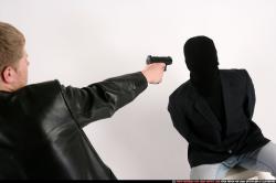 Adult Athletic White Fighting with gun Execution Casual Men