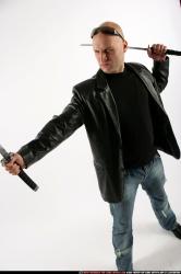 Man Adult Athletic White Fighting with sword Standing poses Business