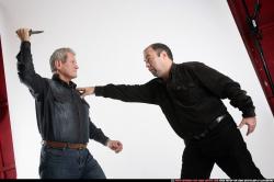 Old Chubby White Fighting with knife Fight Casual Men