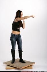 Woman Young Athletic White Fist fight Standing poses Sportswear