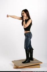 Woman Young Athletic White Fist fight Standing poses Sportswear