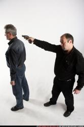 Old Chubby White Fighting with gun Execution Casual Men