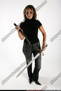 woman-standing-double-knives