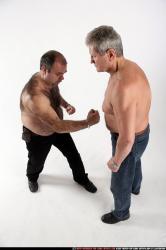 Old Chubby White Fist fight Standing poses Pants Men