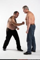 Old Chubby White Fist fight Standing poses Pants Men