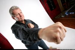 Man Old Average White Fist fight Standing poses Casual