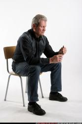 Man Old Average White Martial art Sitting poses Casual