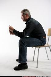 Man Old Average White Martial art Sitting poses Casual