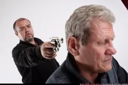 Old Chubby White Fighting with gun Execution Casual Men