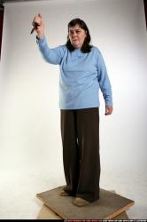 Woman Old Chubby White Fighting with knife Standing poses Casual
