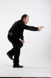 Man Old Chubby White Fighting with gun Standing poses Casual