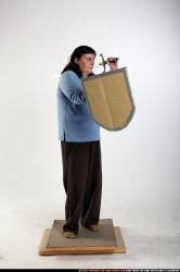 Woman Old Chubby White Martial art Standing poses Casual
