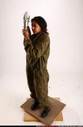 Woman Young Athletic Black Martial art Standing poses Army