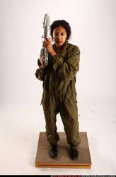 Woman Young Athletic Black Martial art Standing poses Army
